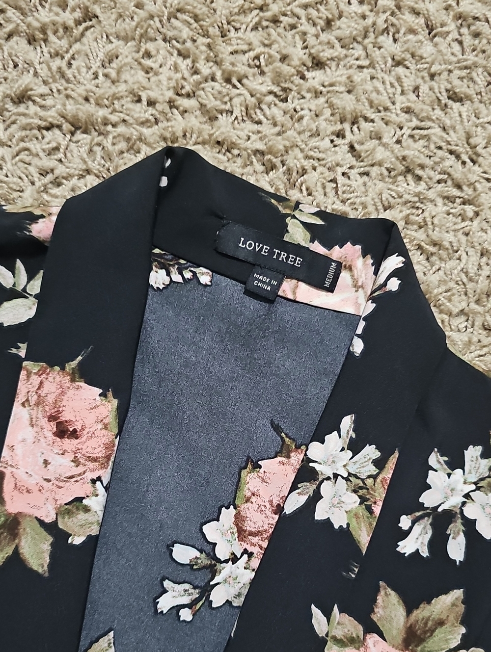 Love Tree Blazer Impromptu Interview Lightweight Floral Medium Open Jacket - Picture 3 of 7